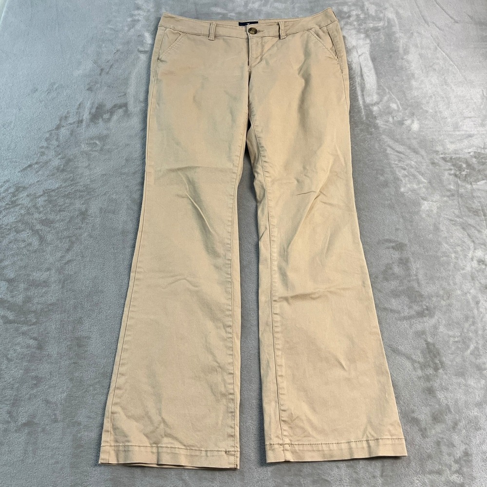 American Eagle Outfitters Kick Boot Khaki Tan Pants Women 8 (33x31) Casual